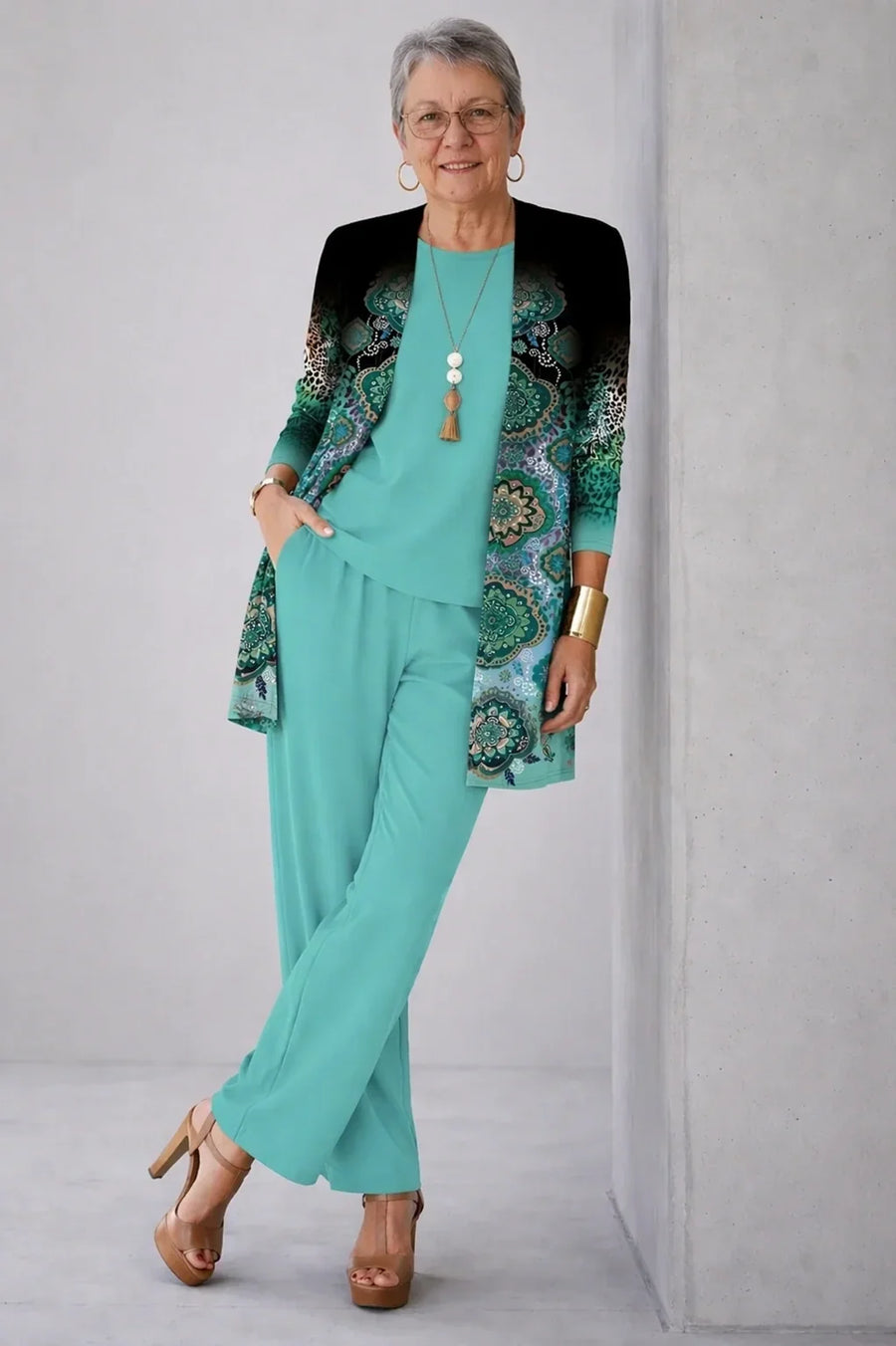Cassandra | Turquoise Mandala Three-Piece Set