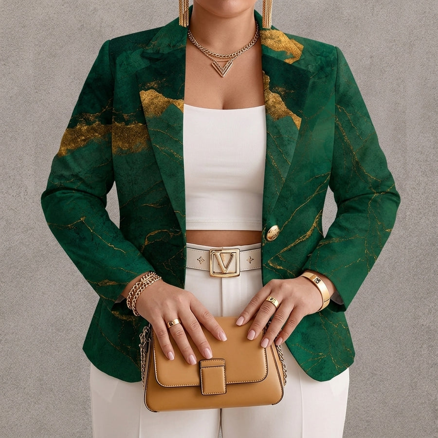 Honorine | Emerald Marble Blazer