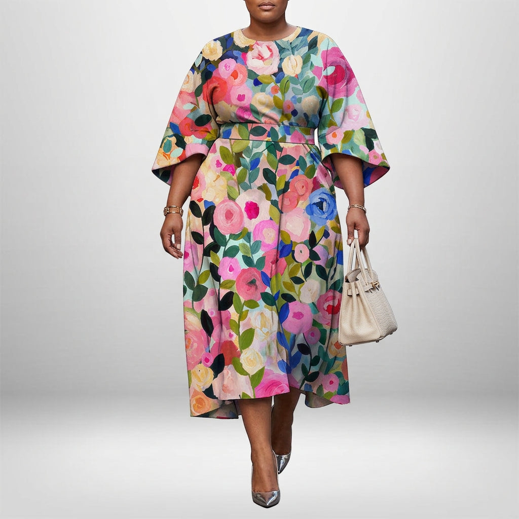 Rosalie | Bloom Print Midi Dress