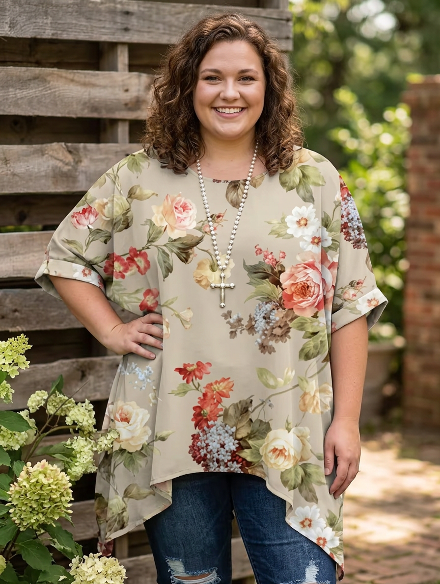 Nancy | Vintage Bohemian Floral T-Shirt