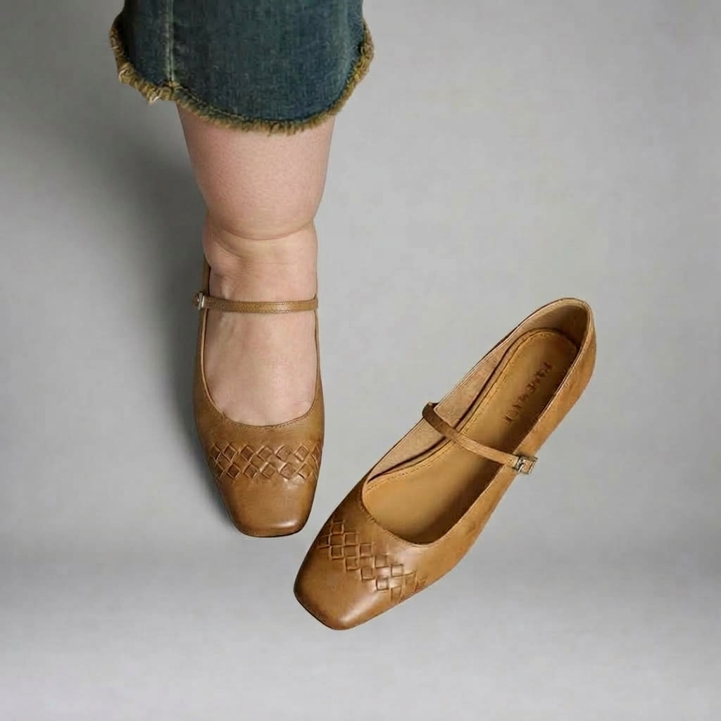 Verity | Square Toe Mary Jane Flats