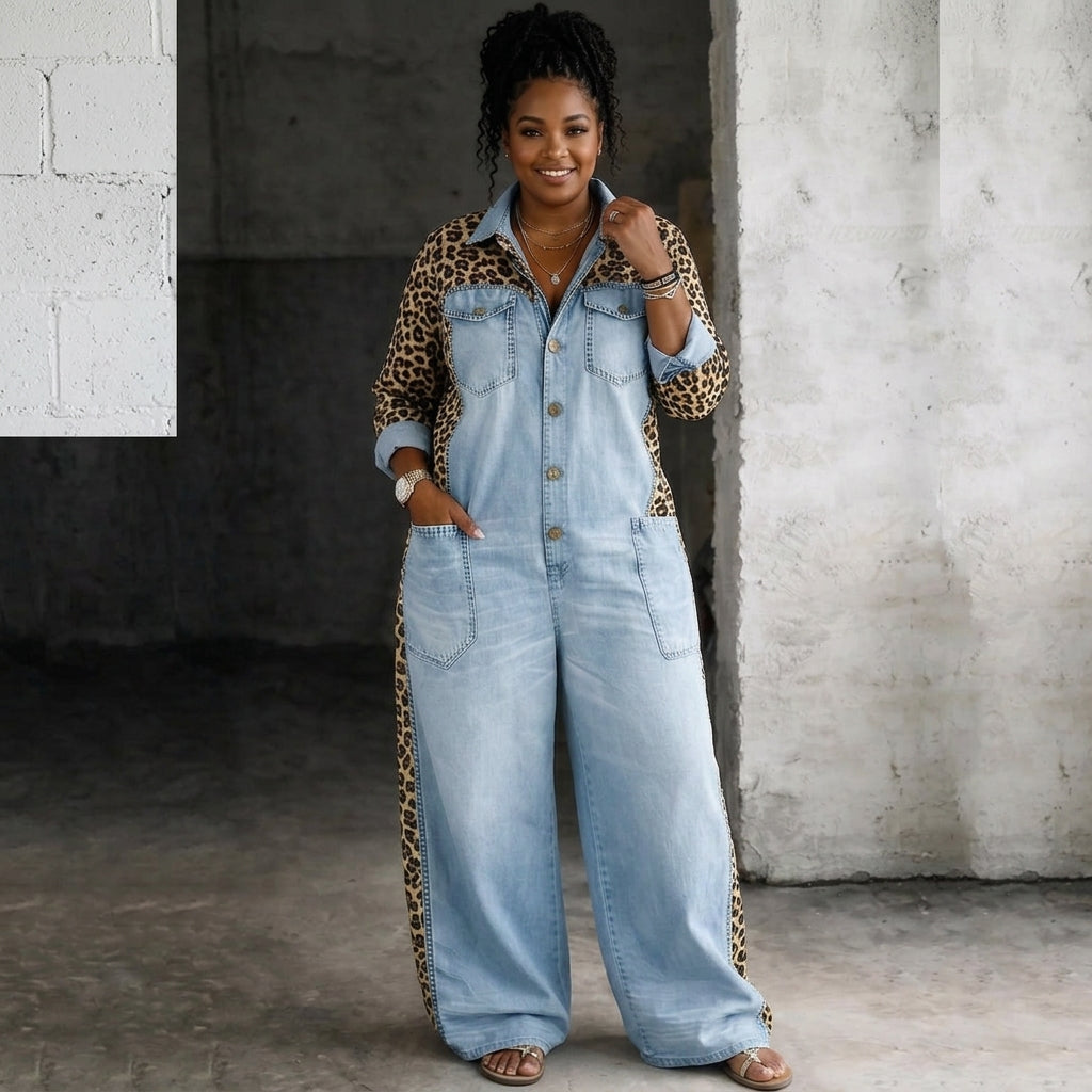 Amanda | One Piece Denim Shirt Jumpsuit