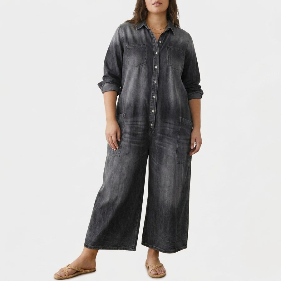 Diana | Denim Jumpsuit with Buttons
