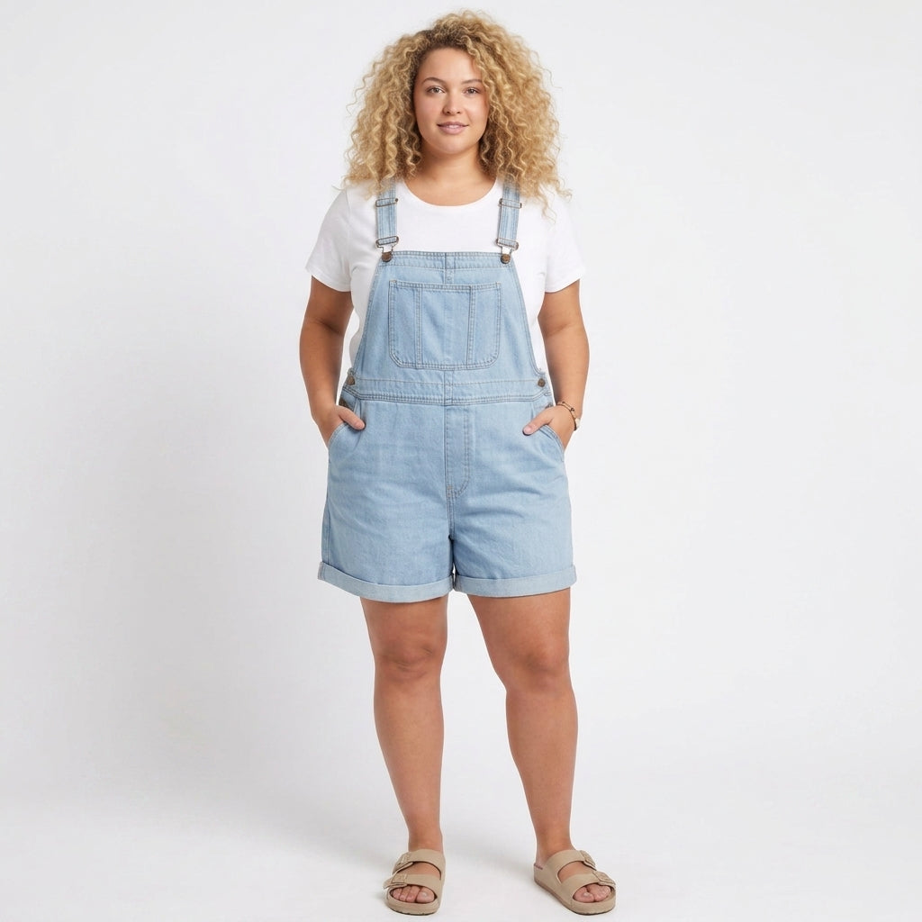 Clara | Denim Short Overall