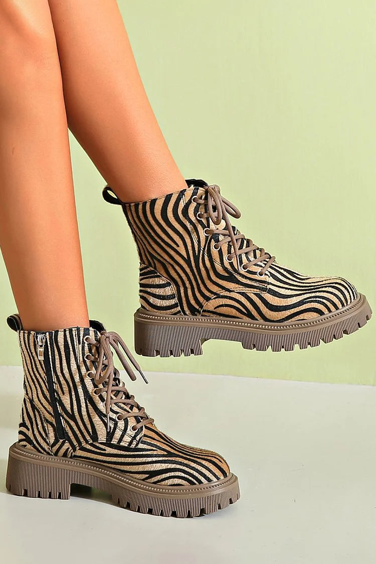 Stella | Bold Zebra Lace Boots