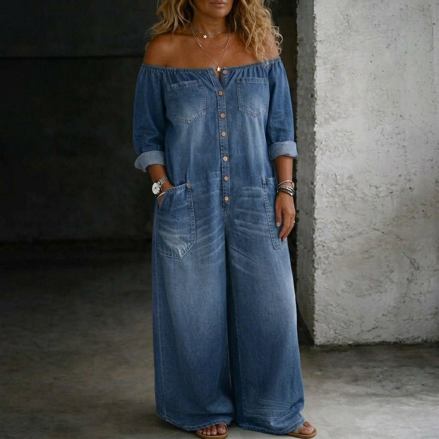 Elena | Off Shoulder Long Sleeve Jumpsuit