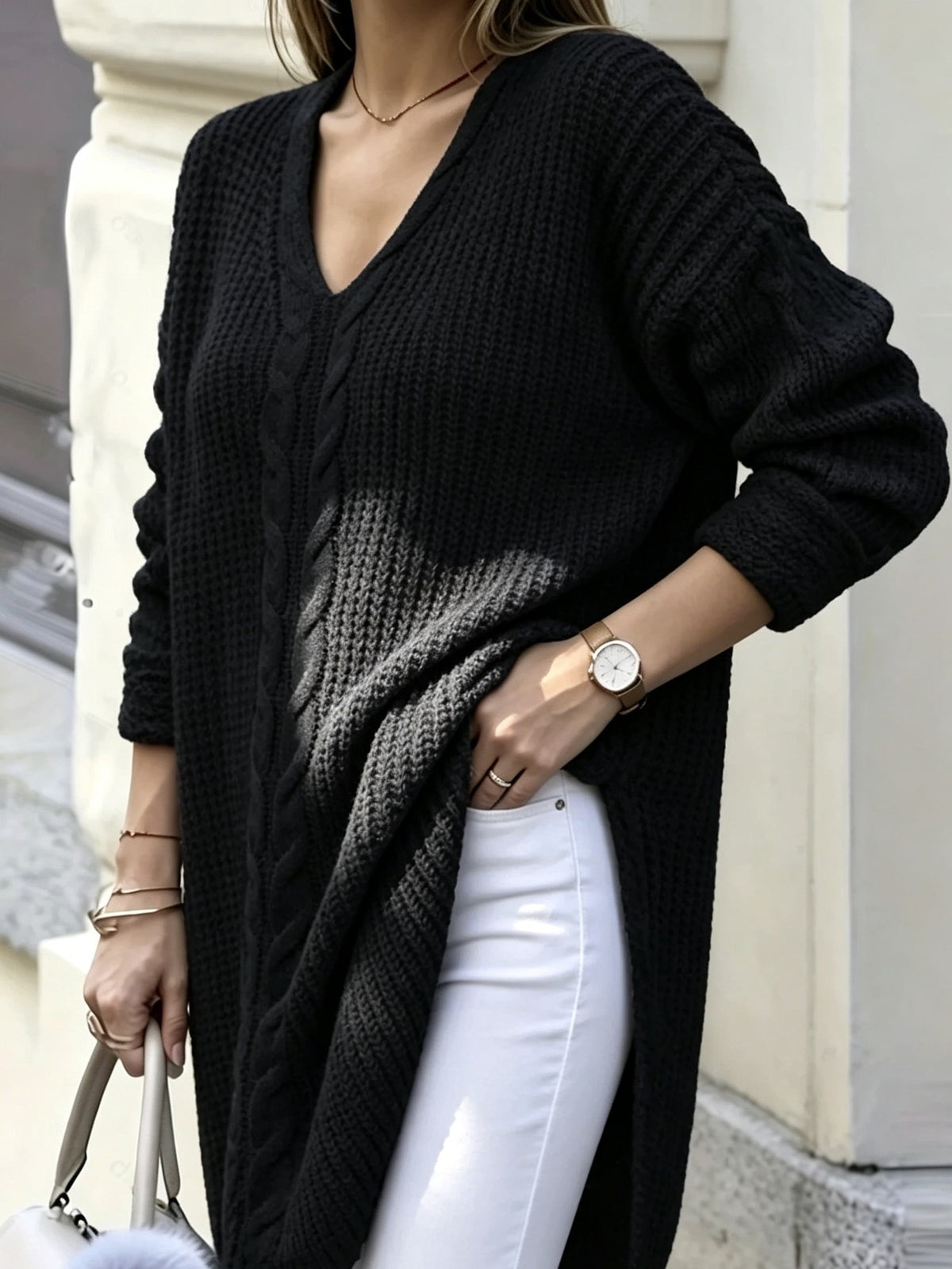Seraphina | Elegant V-Neck Pullover