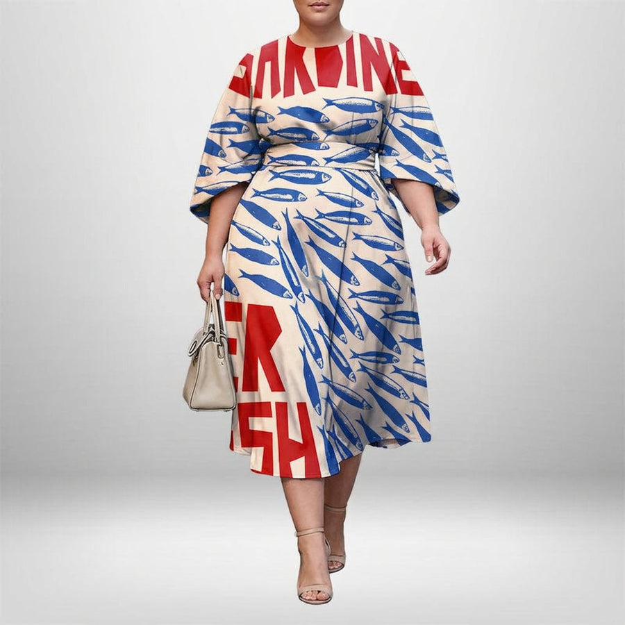 Marisol | Coastal Print Midi Dress