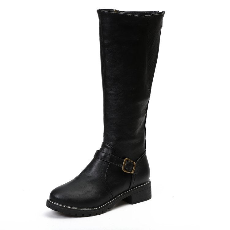 Jasmine | Faux Leather Knee-High Riding Boots