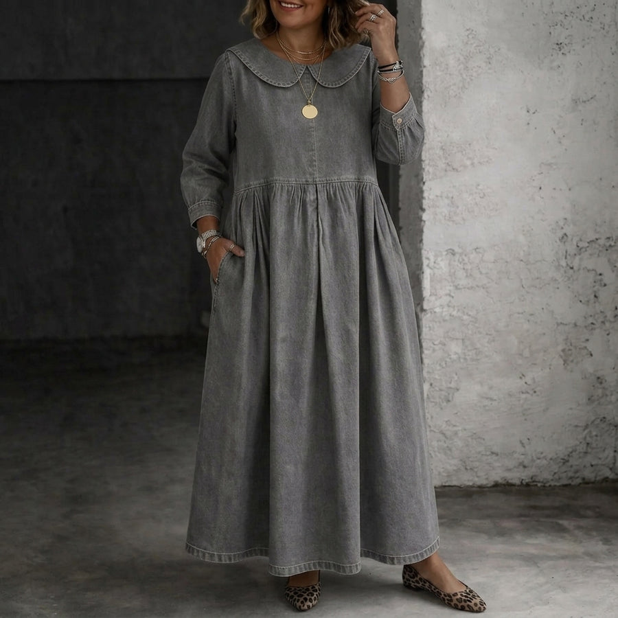 Clara | Peter Pan Collar Denim Dress