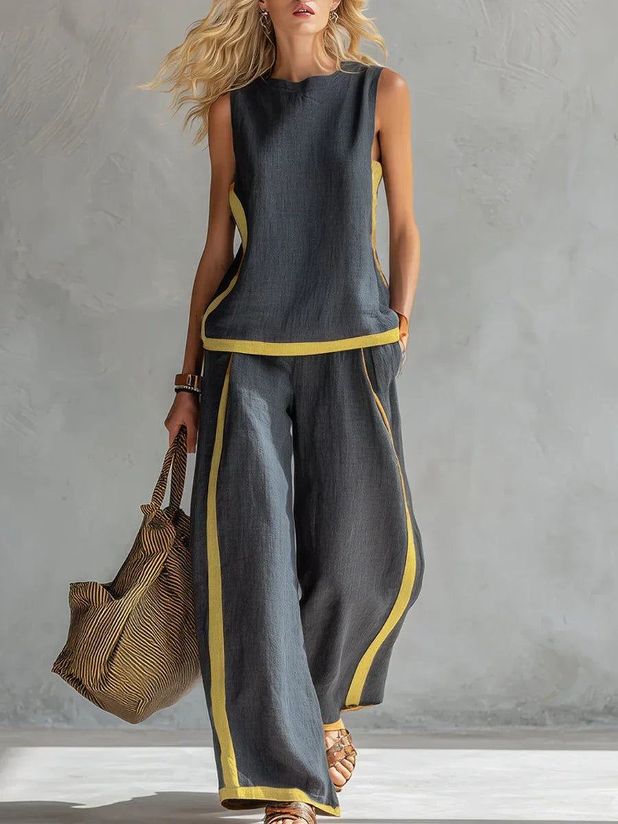 Piper | Contrast-Trim Two-Piece Set