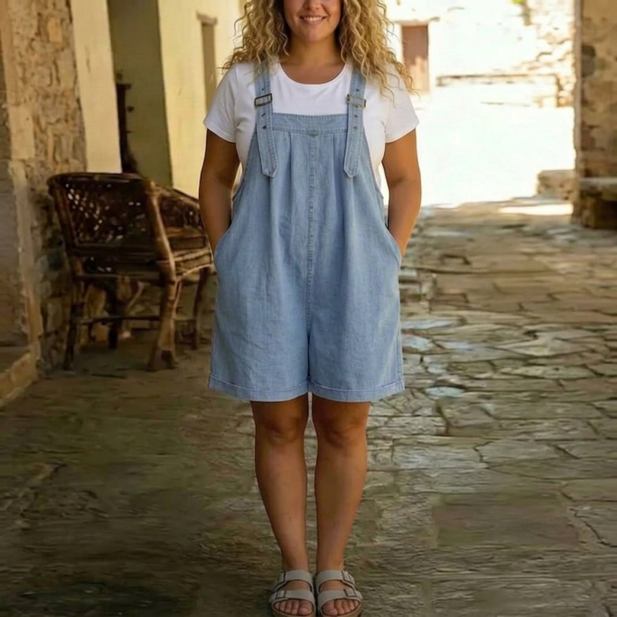 Clara | Denim Short Overall