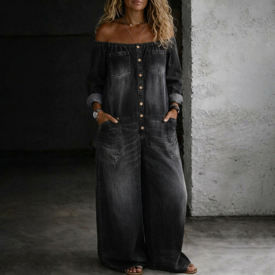 Elena | Off Shoulder Long Sleeve Jumpsuit