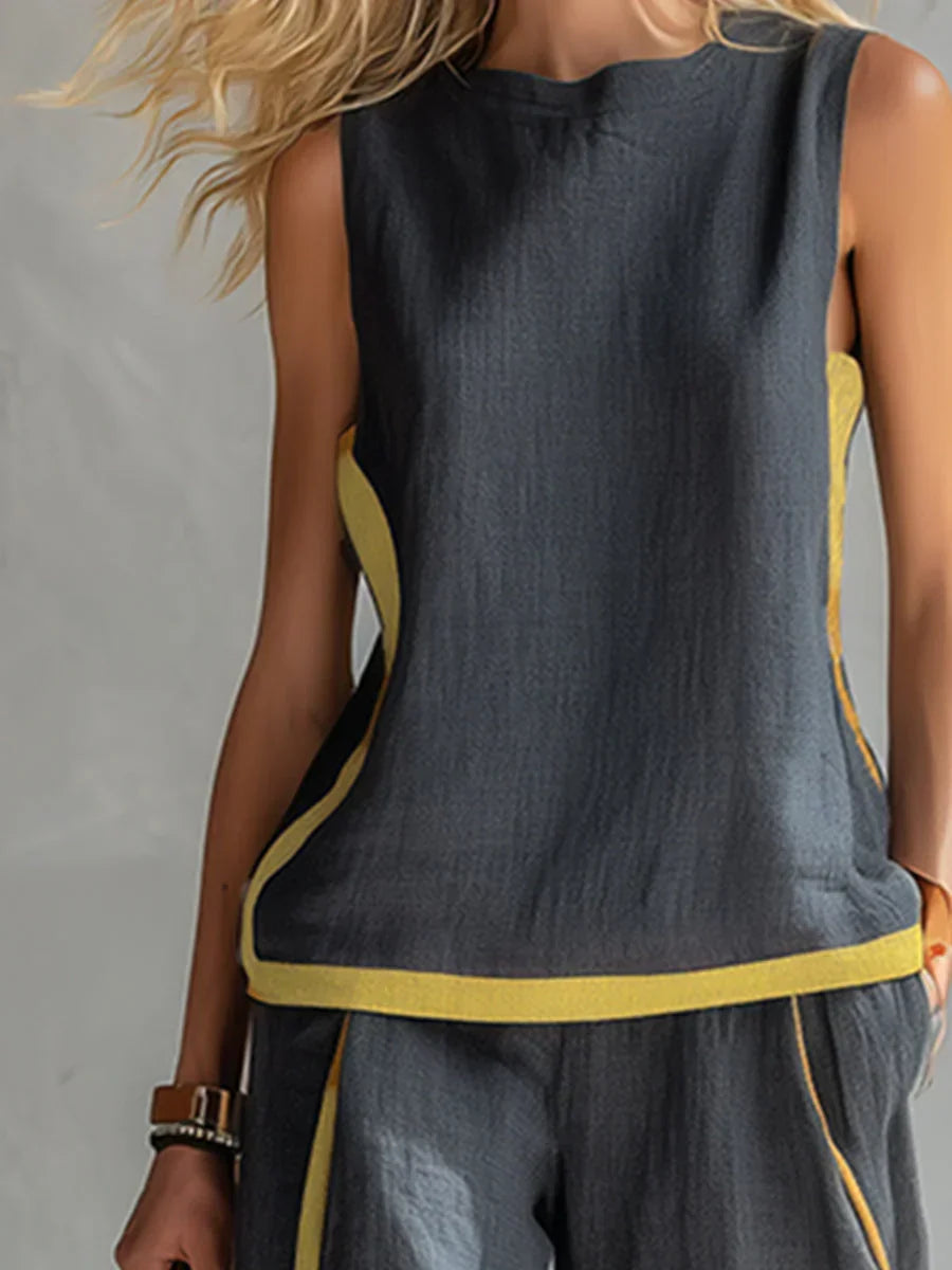 Piper | Contrast-Trim Two-Piece Set