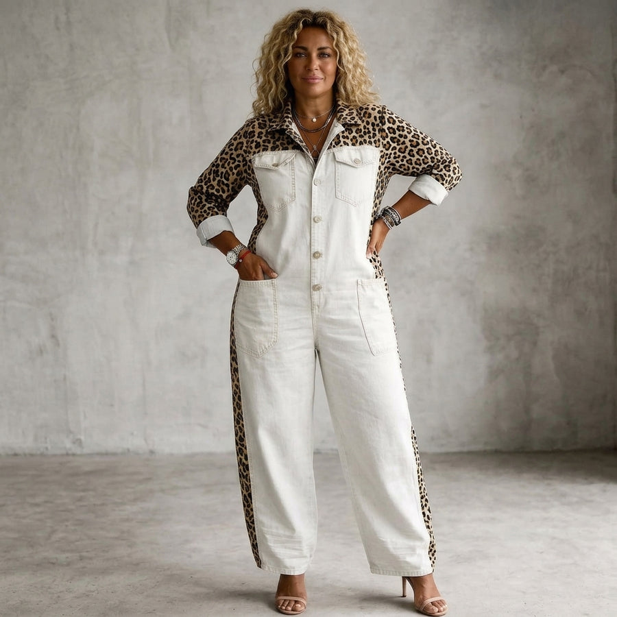Amanda | One Piece Denim Shirt Jumpsuit