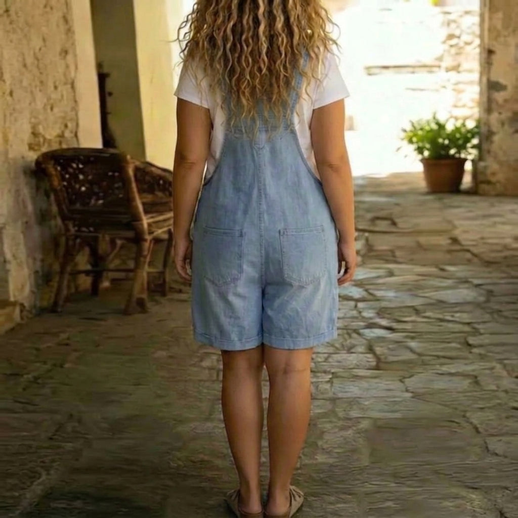 Clara | Denim Short Overall