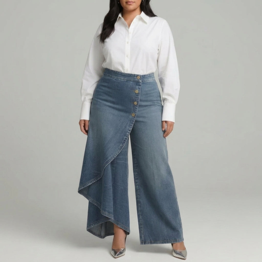Audrey | Denim Wrap Trousers