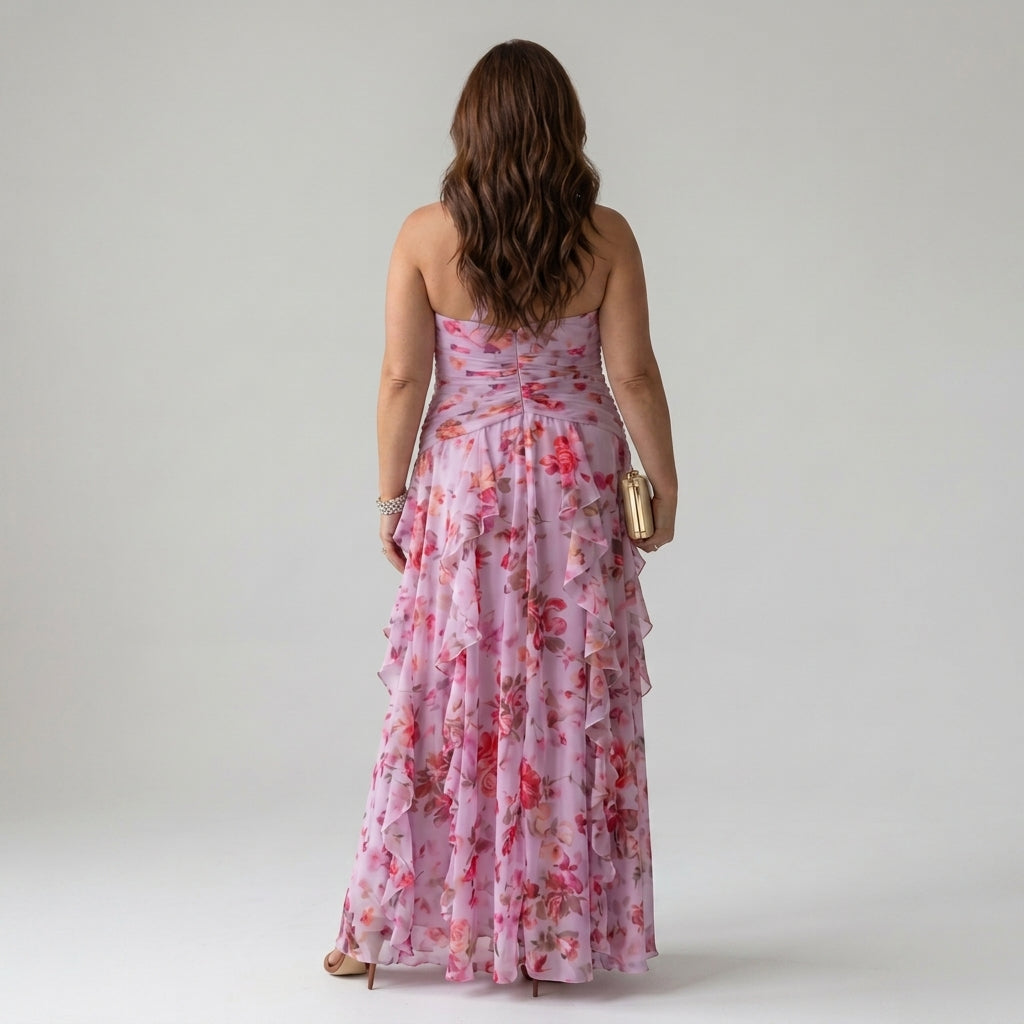 Nori | Ruched Bodice Floral Maxi Dress