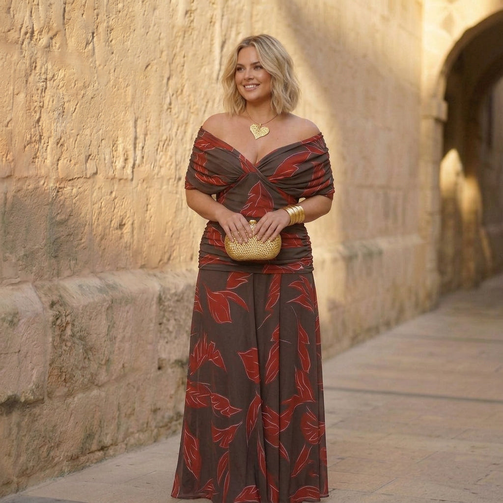Poppy | Elegant Dress with Leaves