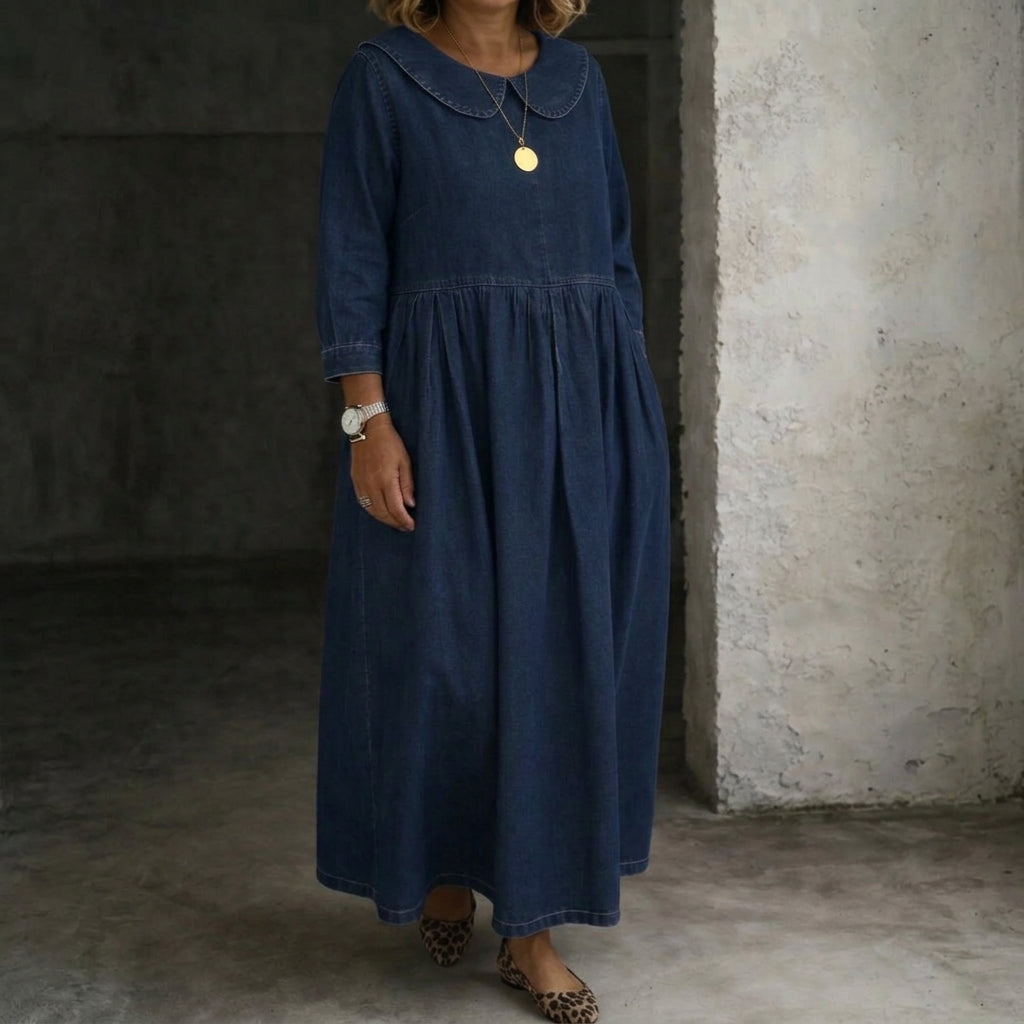 Clara | Peter Pan Collar Denim Dress