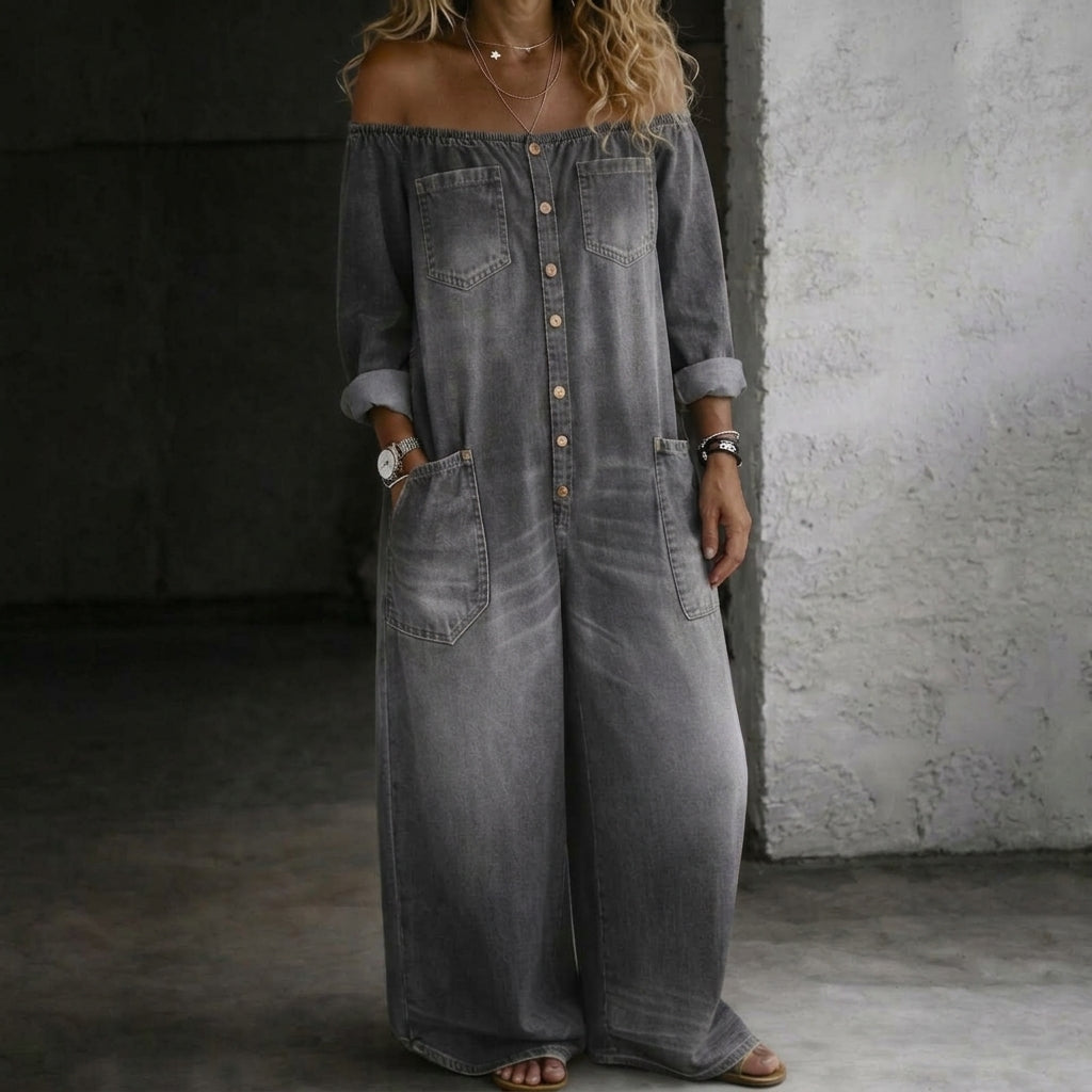 Elena | Off Shoulder Long Sleeve Jumpsuit