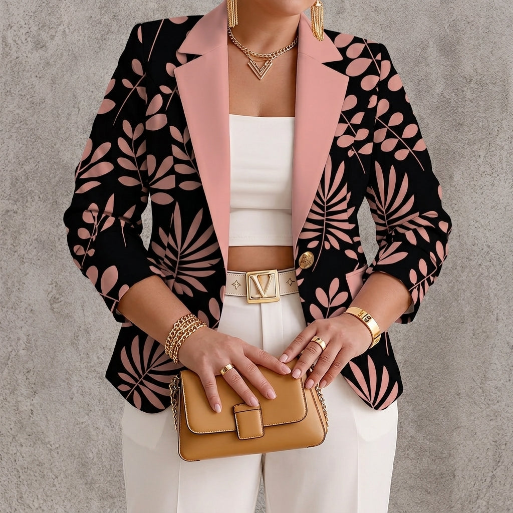 Odaya | Pink Leaf Blazer