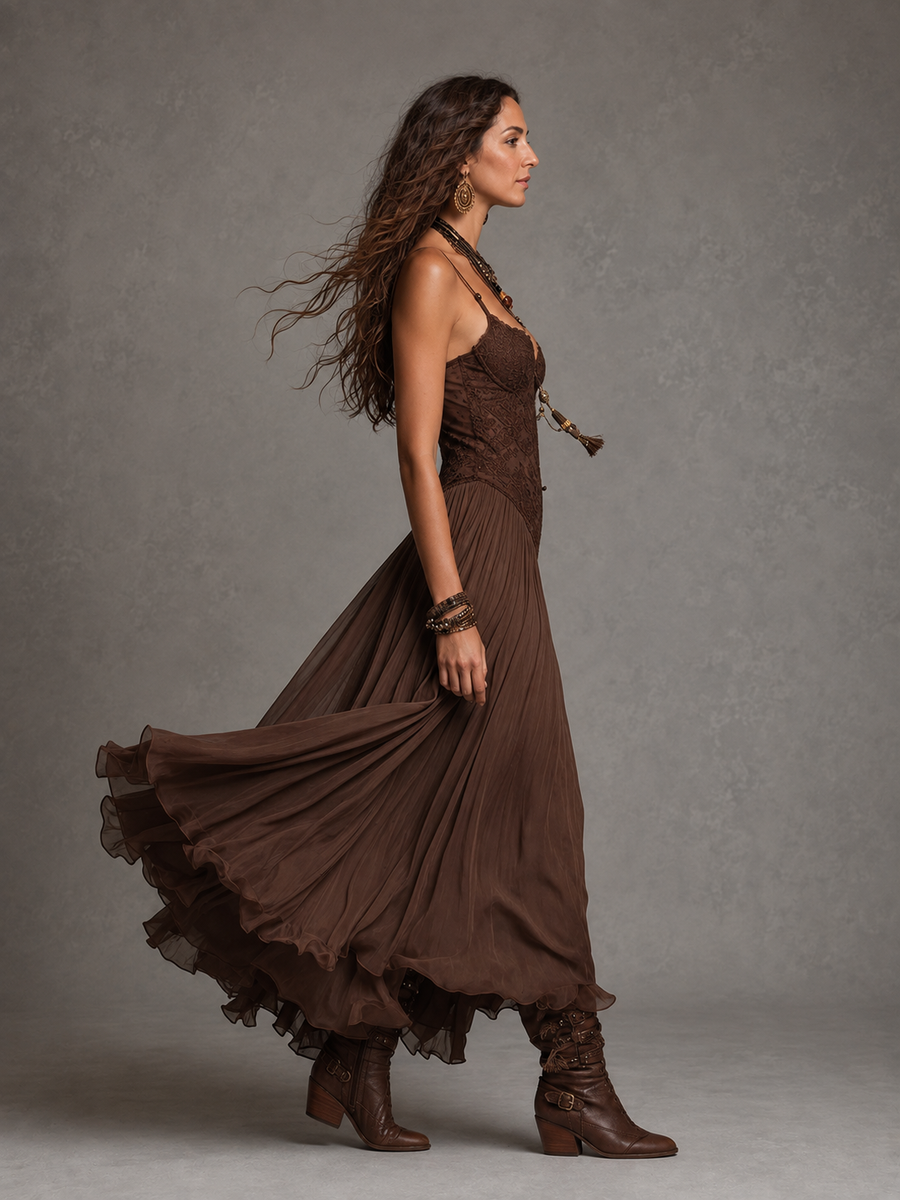 Ophelia | Lace Corset Maxi Dress for Women