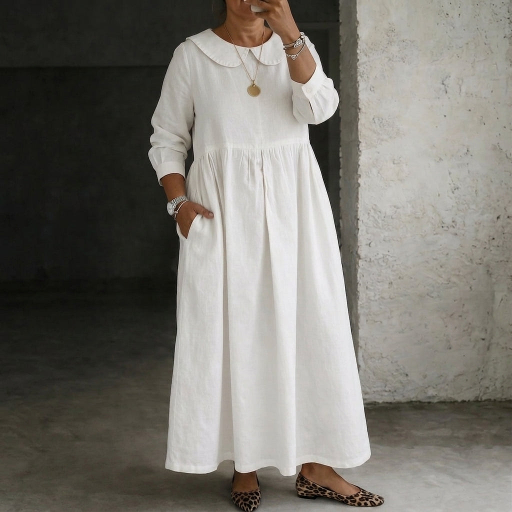 Clara | Peter Pan Collar Denim Dress