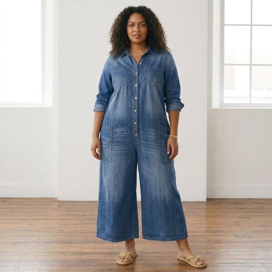 Diana | Denim Jumpsuit with Buttons
