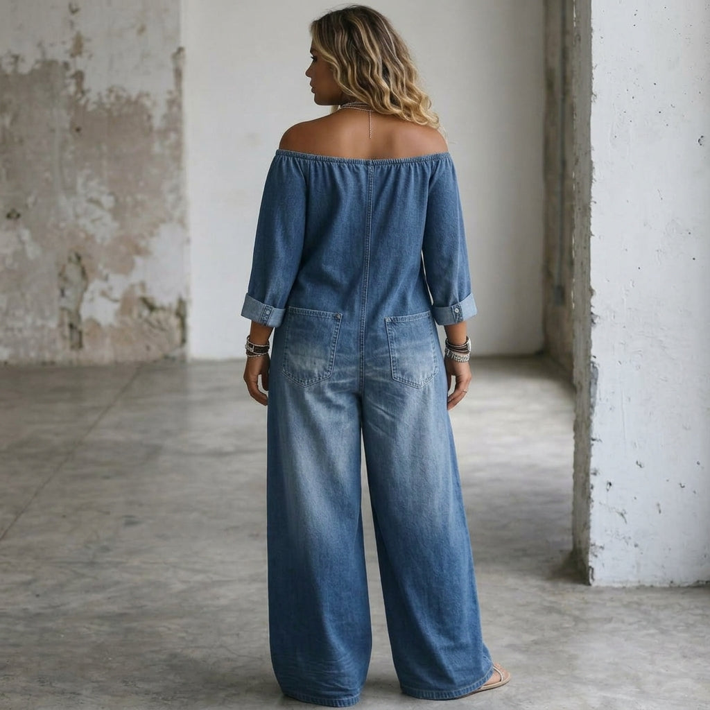 Elena | Off Shoulder Long Sleeve Jumpsuit