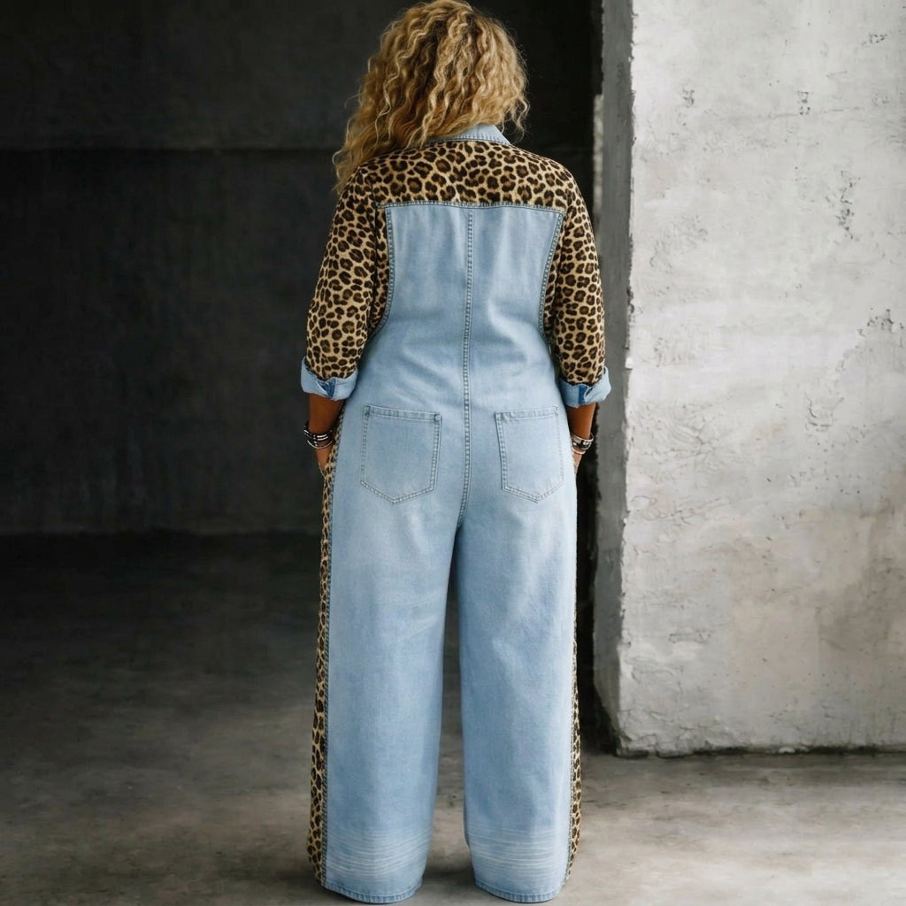 Amanda | One Piece Denim Shirt Jumpsuit