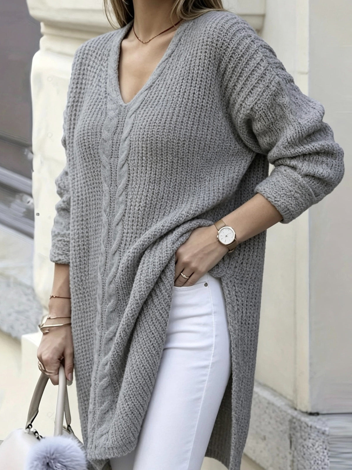 Seraphina | Elegant V-Neck Pullover