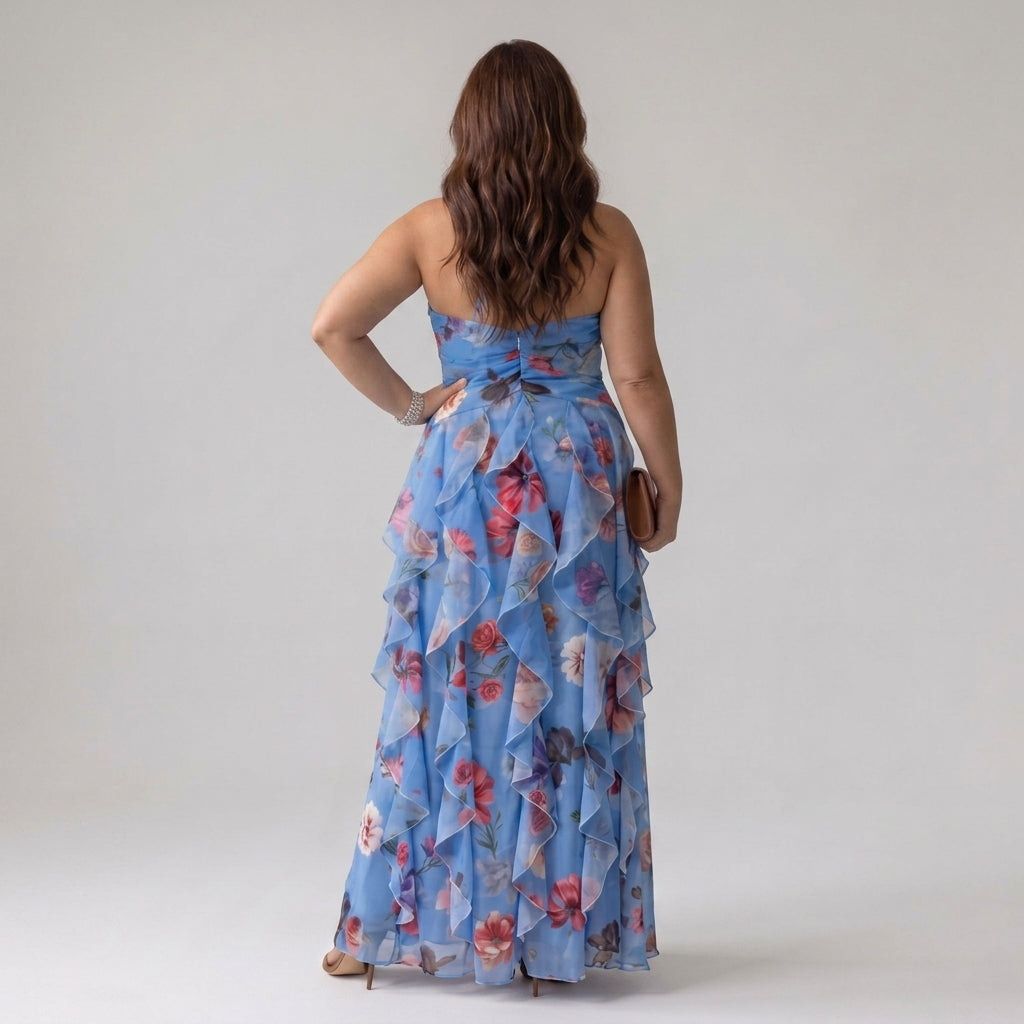 Nori | Ruched Bodice Floral Maxi Dress
