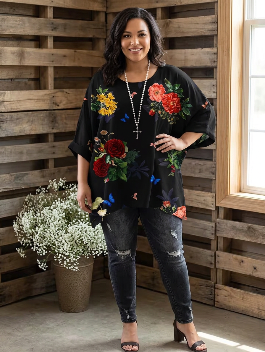 Althea | Vintage Bohemian Floral T-Shirt
