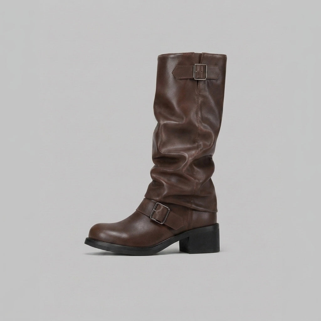Avery | Knee-High Biker Boots