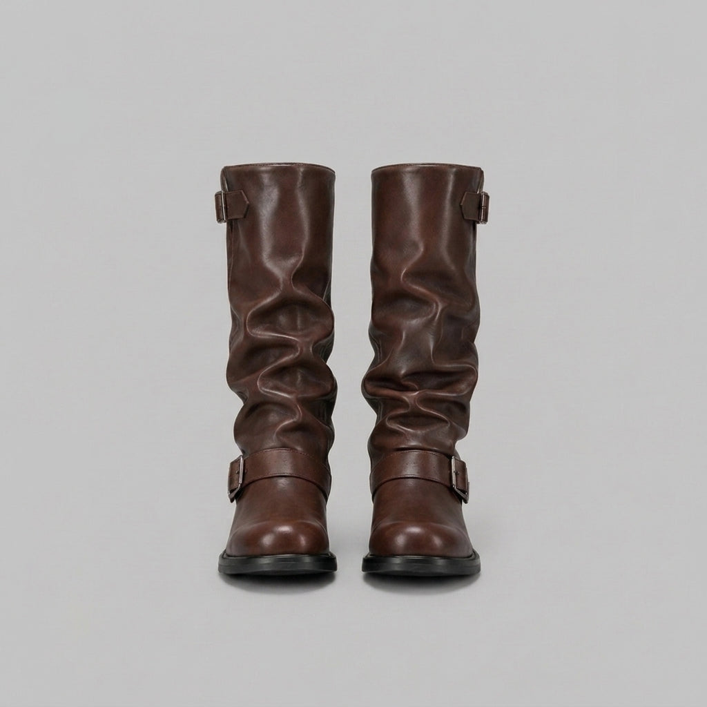 Avery | Knee-High Biker Boots