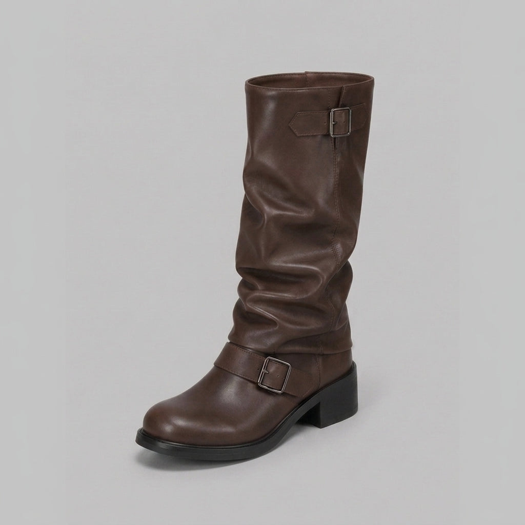 Avery | Knee-High Biker Boots