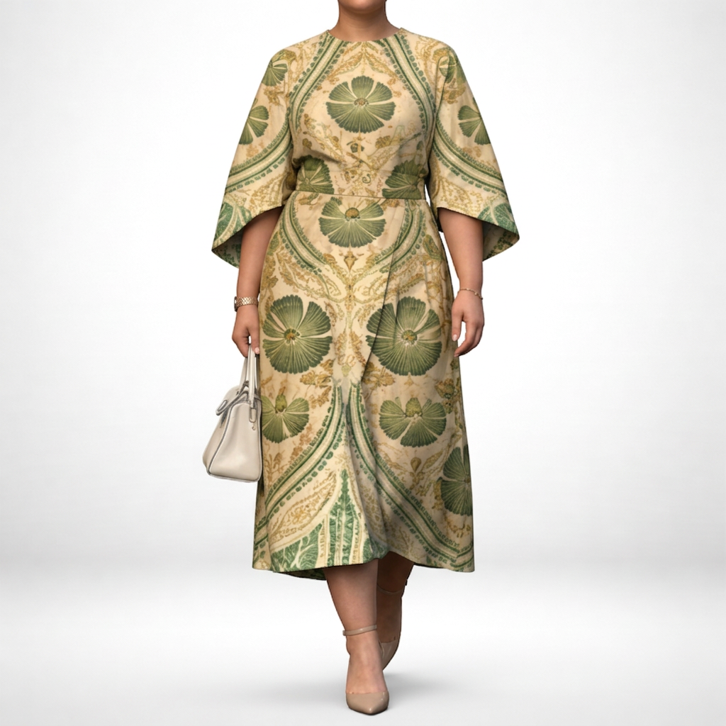 Serenza | Regal Floral Midi Dress