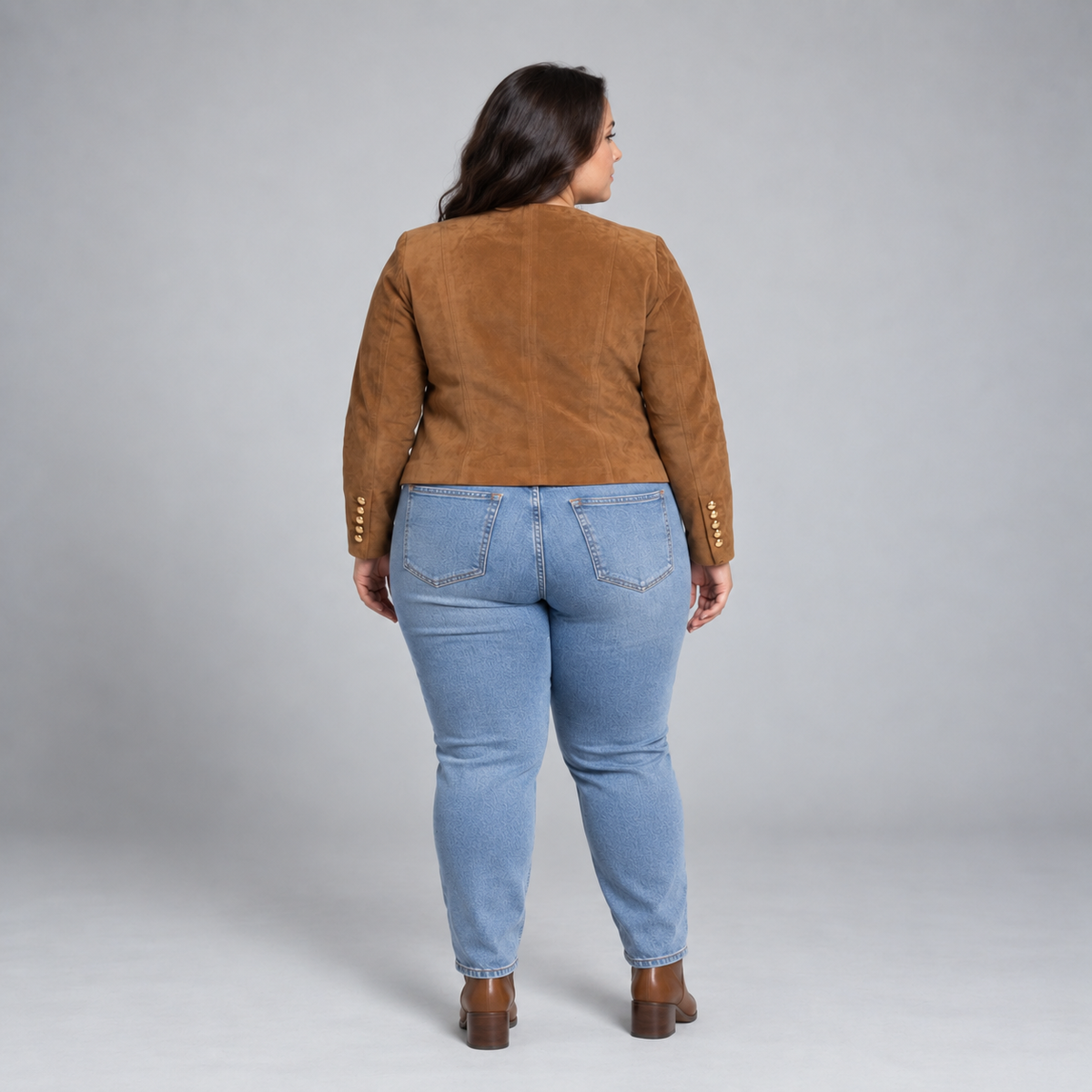 Elowen | Collarless Gold-Button Jacket