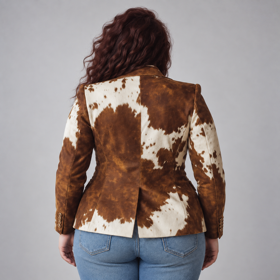 Clementine | Vintage Cow Print Blazer