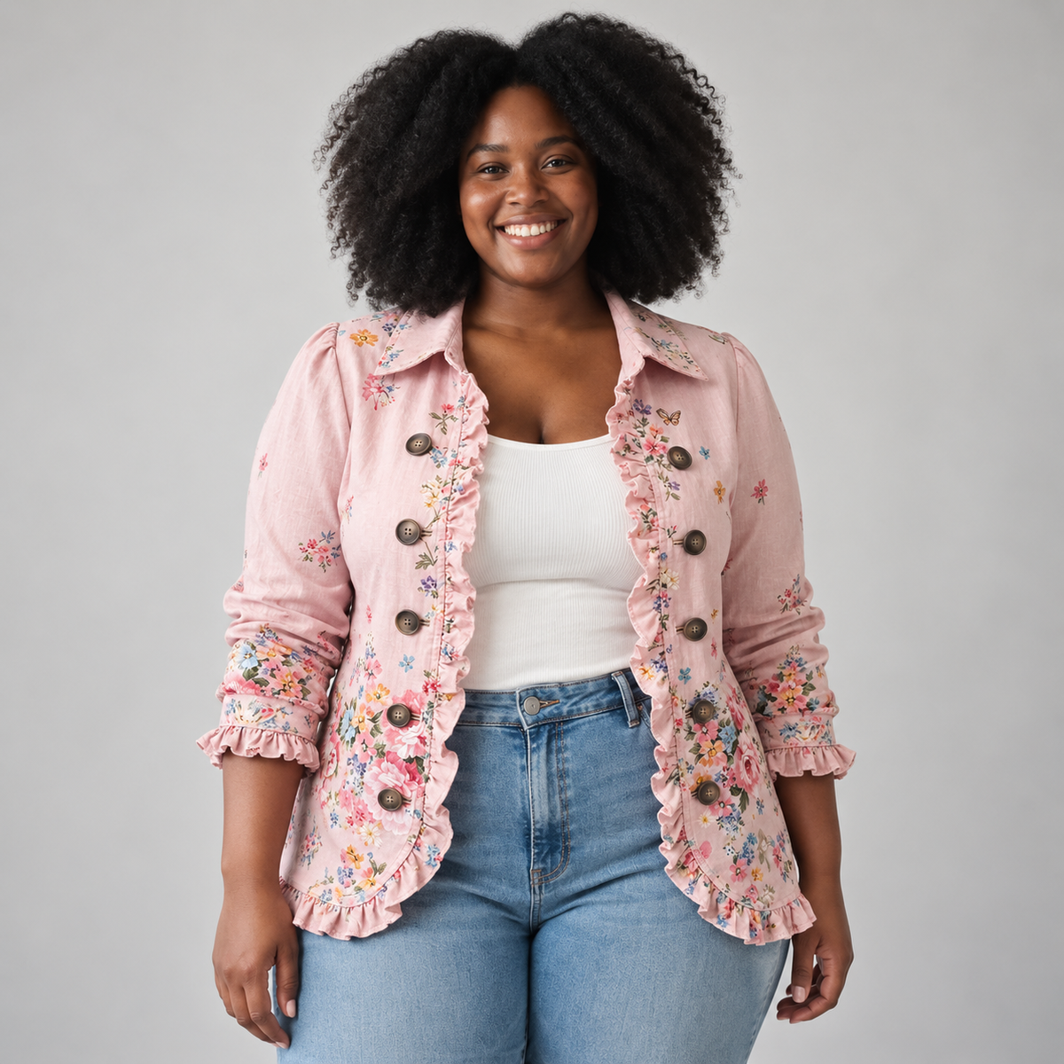 Nina | Floral Frill Jacket