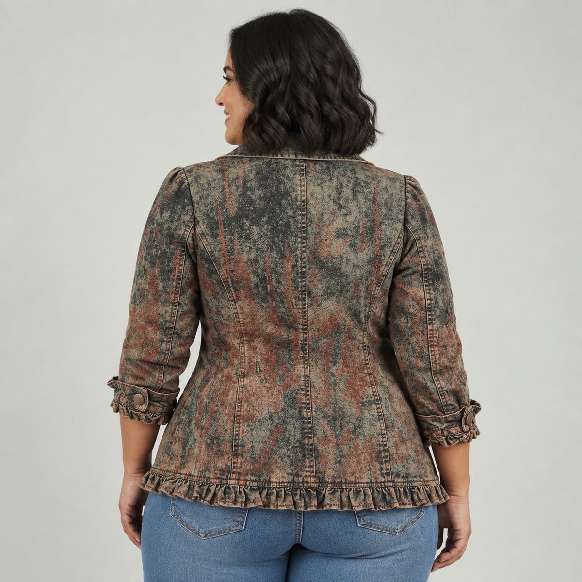 Nicola – Textured Gradient Frill Jacket