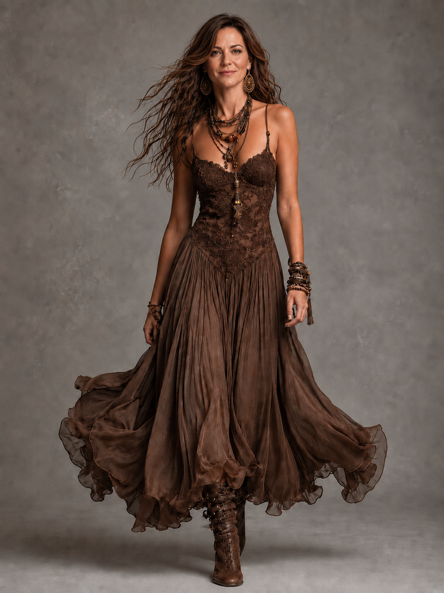 Ophelia | Lace Corset Maxi Dress for Women