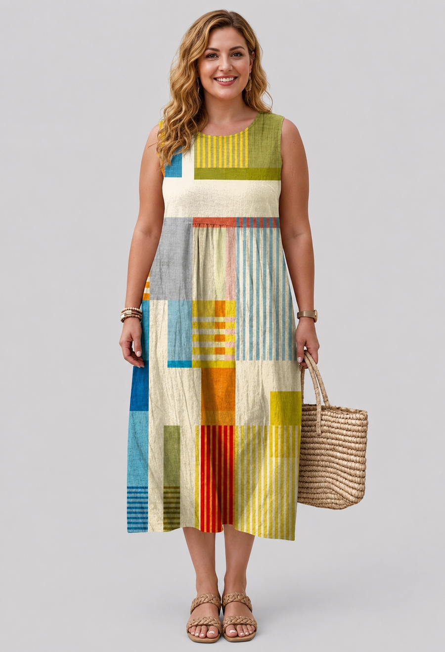 Eve Geometric Midi Dress