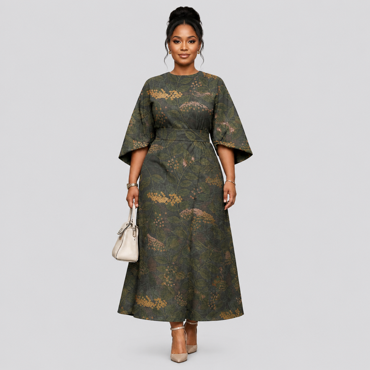 Verdara | Botanical Waist Midi Dress