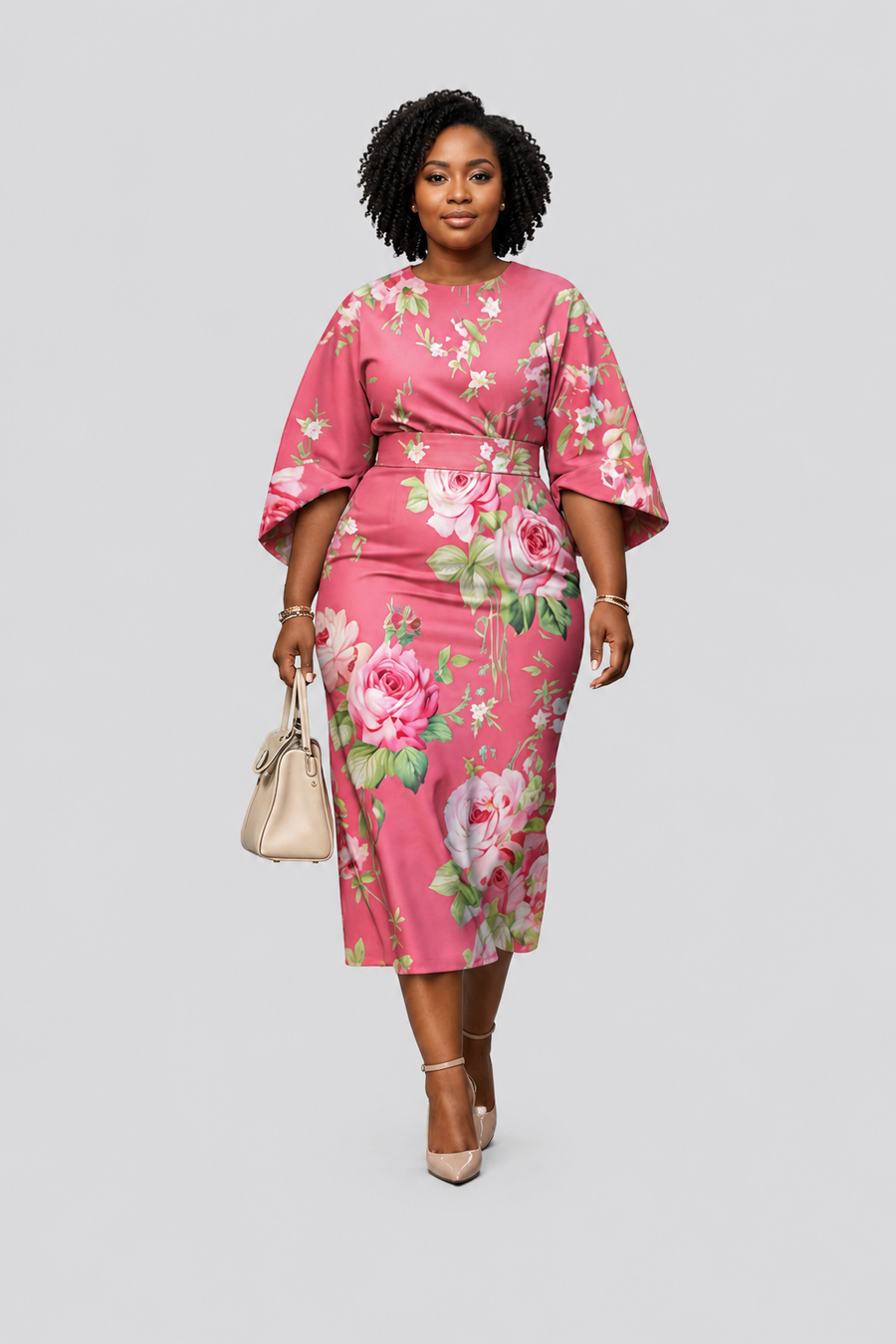 Rosabelle | Rose Bloom Midi Dress