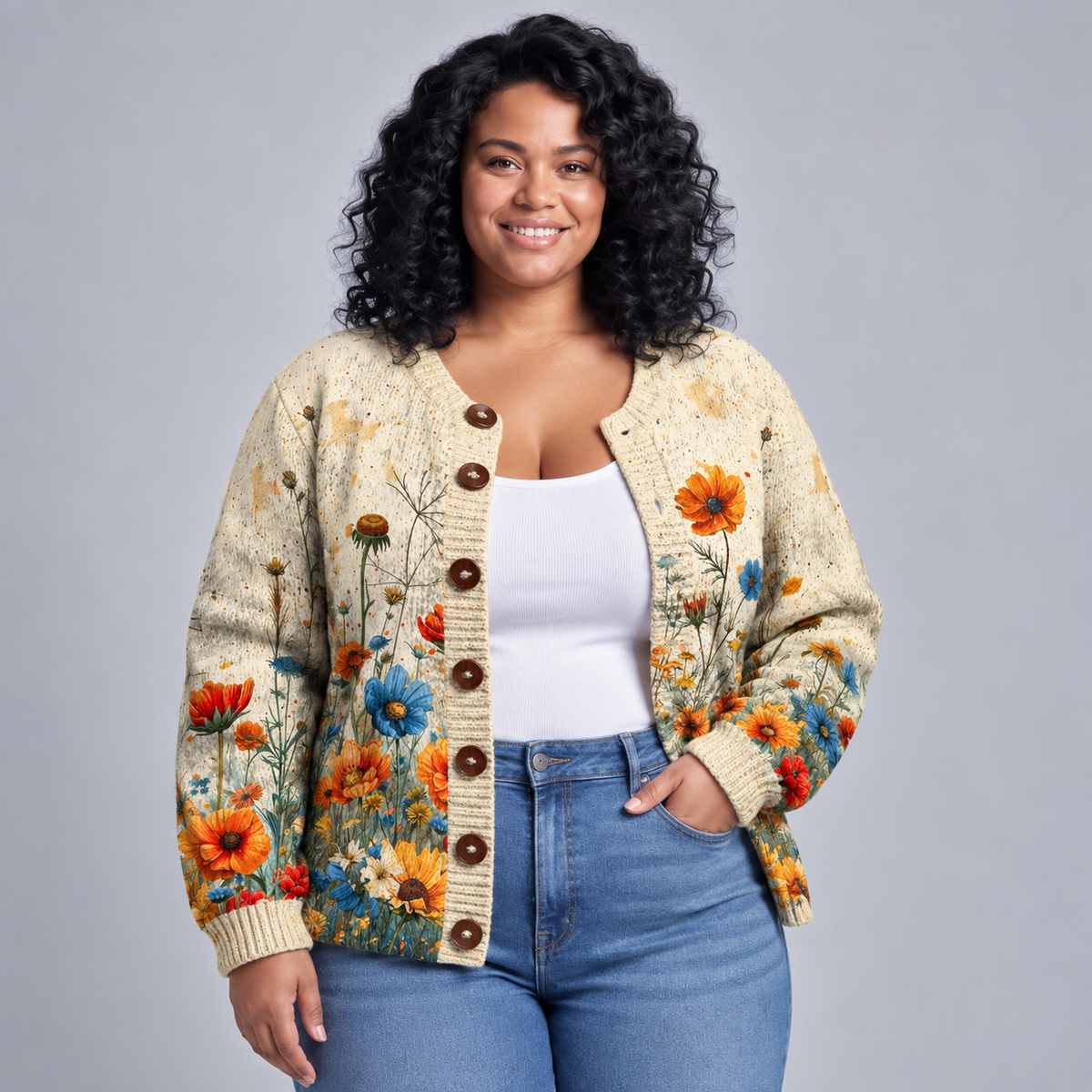 Tansy | Vintage Floral Print Cardigan