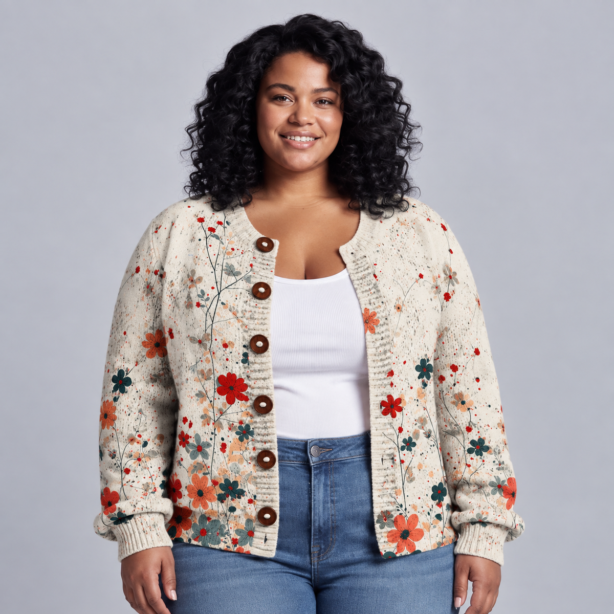 Sabrina | Vintage Floral Knit Cardigan