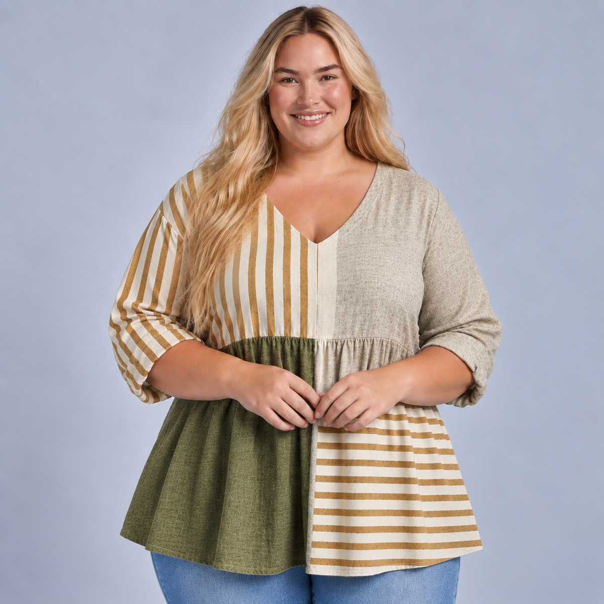 Camille | Long Blouse with V-Neck