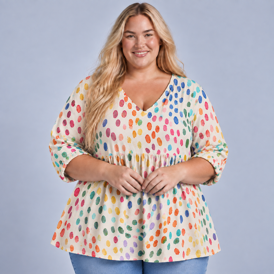 Pauline | Long Blouse with V-Neck